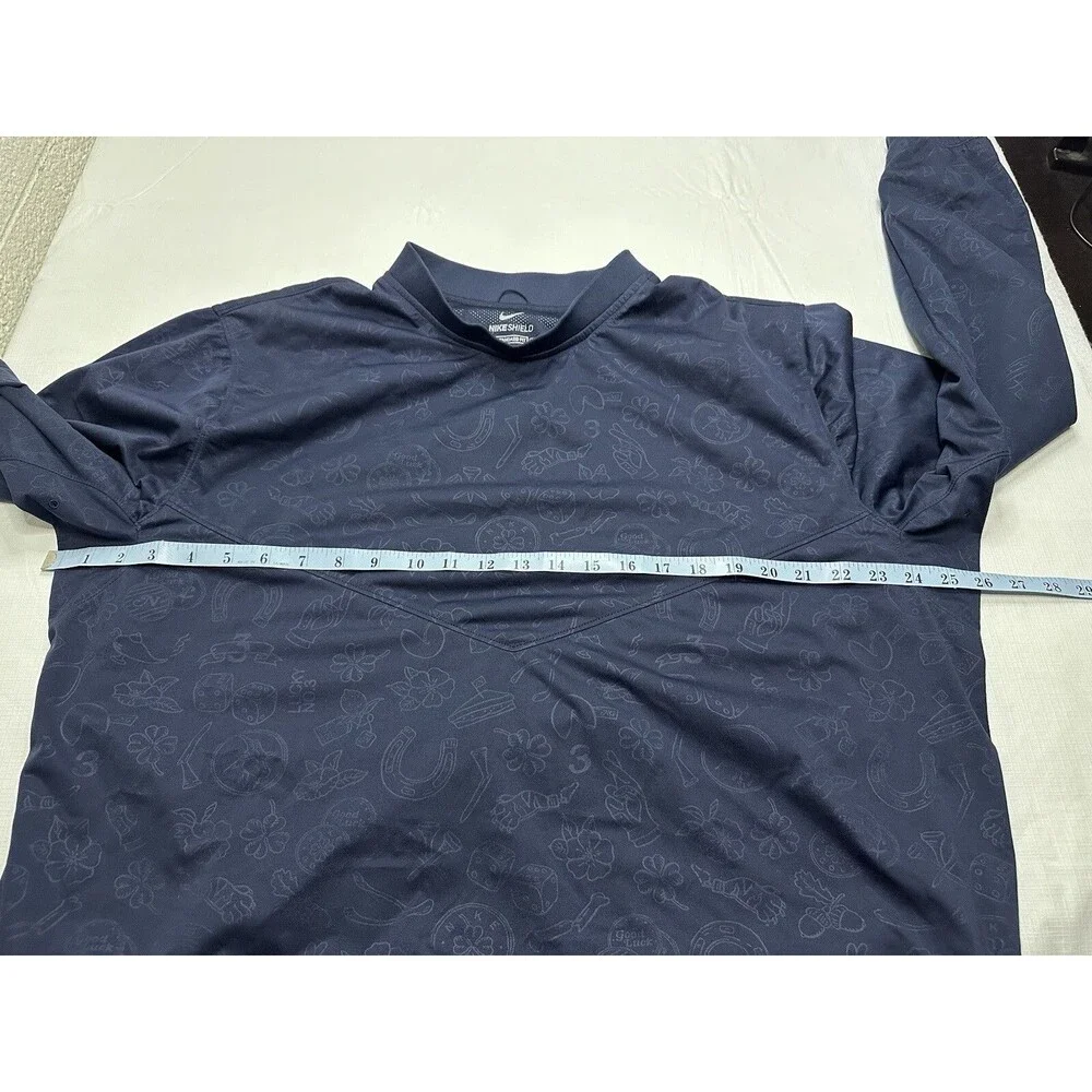 Men's Nike Shield Golf Standard Fit Water Resistant L/S Pullover XXL Navy CK3772